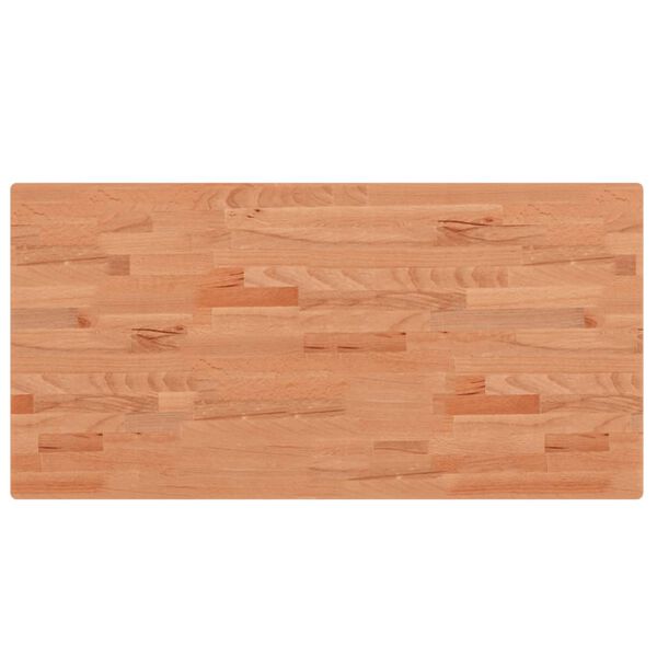 vidaXL bordplade 100x50x2,5 cm rektangul&aelig;r massivt b&oslash;getr&aelig;