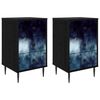 vidaXL Natskab RAALTE 2 stk. Sort eg 36 x 33 x 61 cm Konstrueret tr&aelig;