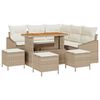 vidaXL Havesofa S&aelig;t 9 stk. 8-Antal s&aelig;der Beige Poly rattan