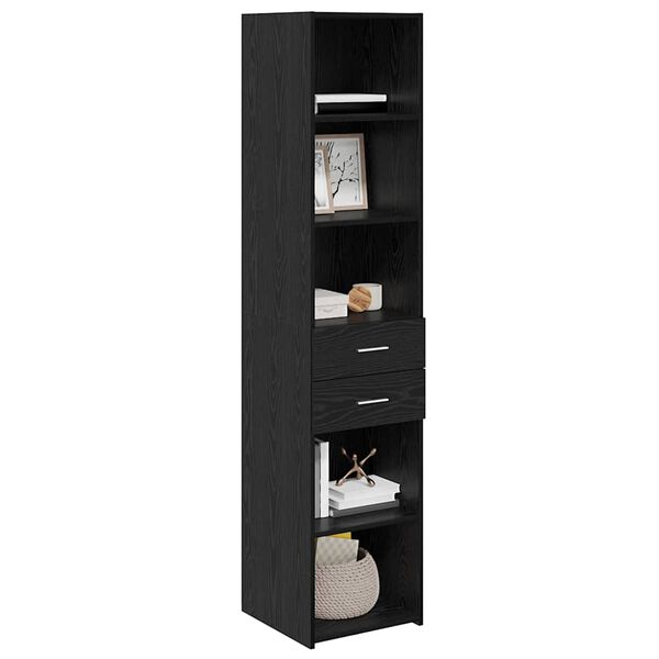 vidaXL Highboard med skuffe Sort eg 40 x 42,5 x 185 cm Konstrueret tr&aelig;