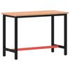 vidaXL arbejdsb&aelig;nk 115x55x81,5 cm massivt b&oslash;getr&aelig; og metal