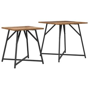 vidaXL Sidebordss&aelig;t 2 stk. Gammelt tr&aelig; og sort 50 x 50 x 50 cm