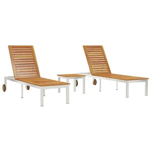 vidaXL Lounger 2-person 3 pcs Brun Massivt Akacietr&aelig;