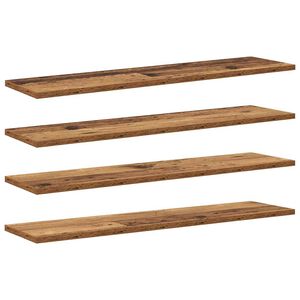 vidaXL Boghylde Br&aelig;t 4 pcs Brun 80 x 20 x 1,5 cm Konstrueret tr&aelig;