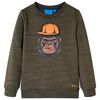 Sweatshirt til b&oslash;rn kakimeleret str. 104