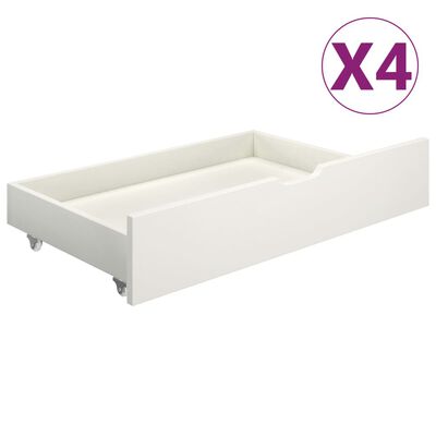 vidaXL sengestel med 4 skuffer 180x200 cm massivt fyrretræ hvid