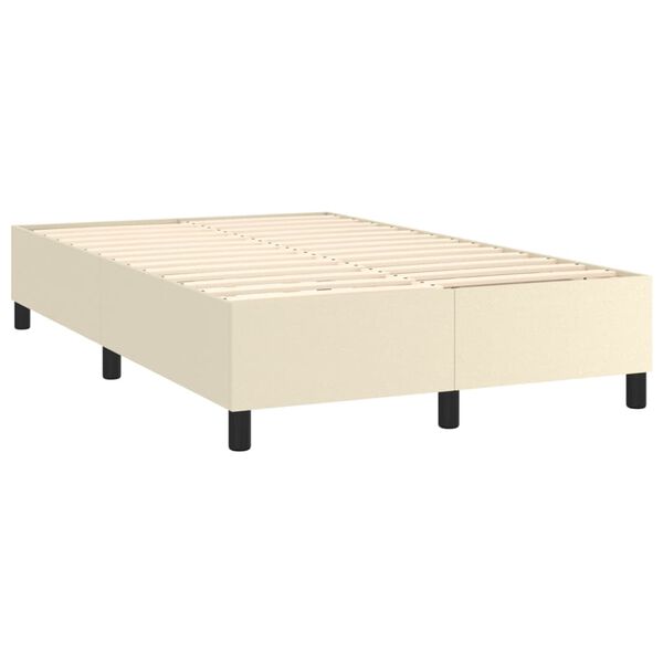 vidaXL Boxspring sengeramme 120x200 cm kunstl&aelig;der cremefarvet