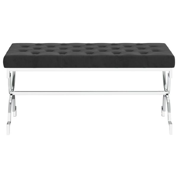 vidaXL b&aelig;nk 99 cm fl&oslash;jl og rustfrit st&aring;l sort