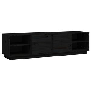 vidaXL tv-bord 156x40x40 cm massivt fyrretr&aelig; sort