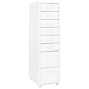 vidaXL mobilt arkivskab 28x41x109 cm metal hvid