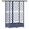 vidaXL H&aelig;vet Bed med Trellis og Tag Gr&aring; 124 x 40 x 123 cm PP