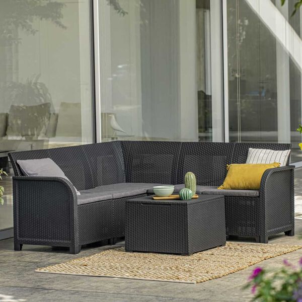 Keter opbevaringsbord til haven Rosalie grafitgr&aring;