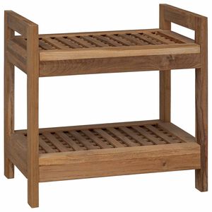 vidaXL Badev&aelig;relseshylde Naturfarvet 45 x 30 x 45 cm Massiv Teaktr&aelig;