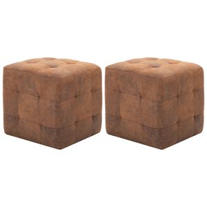vidaXL sengeskabe 2 stk. 30 x 30 x 30 cm imiteret ruskind brun