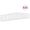 vidaXL buede gabionkurve 25 stk. 400x30x60/80 cm galvaniseret jern