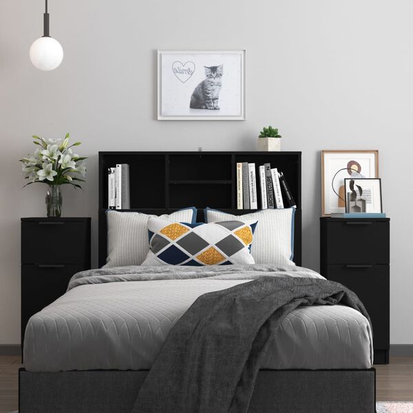 vidaXL sk&aelig;nke 2 stk. 30x30x70 cm konstrueret tr&aelig; sort