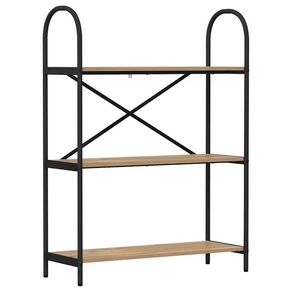 vidaXL Bogreol Artisan Egetr&aelig; 80 x 30 x 109 cm Konstrueret tr&aelig;