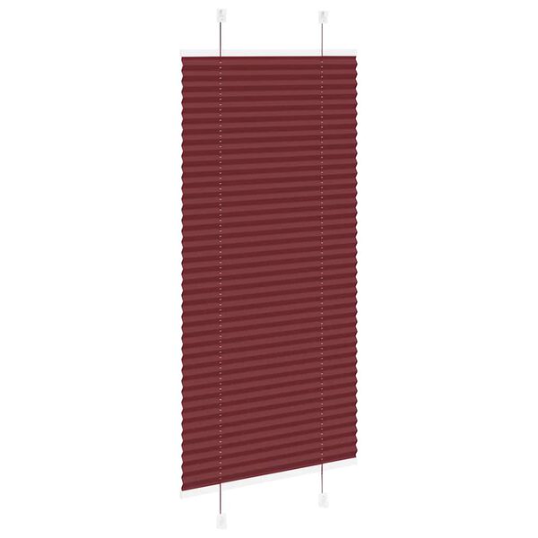 vidaXL Pliss&eacute;gardin Bordeauxr&oslash;d 65x100 cm Stofbredde 64,4 cm Polyester
