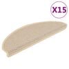 vidaXL selvkl&aelig;bende trappem&aring;tter 15 stk. 65x21x4 cm sisal-look creme