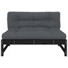 vidaXL midtermodul til sofa 120x80 cm massivt fyrretr&aelig; sort