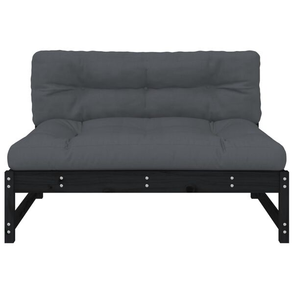 vidaXL midtermodul til sofa 120x80 cm massivt fyrretr&aelig; sort