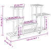 vidaXL blomsterstativ med hjul 110x25x78 cm massivt fyrretræ