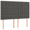 vidaXL sengegavl m&oslash;rkegr&aring; 144x5x118/128 cm fl&oslash;jl