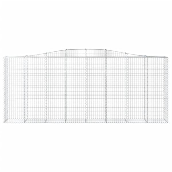 vidaXL buede gabionkurve 7 stk. 400x50x160/180 cm galvaniseret jern
