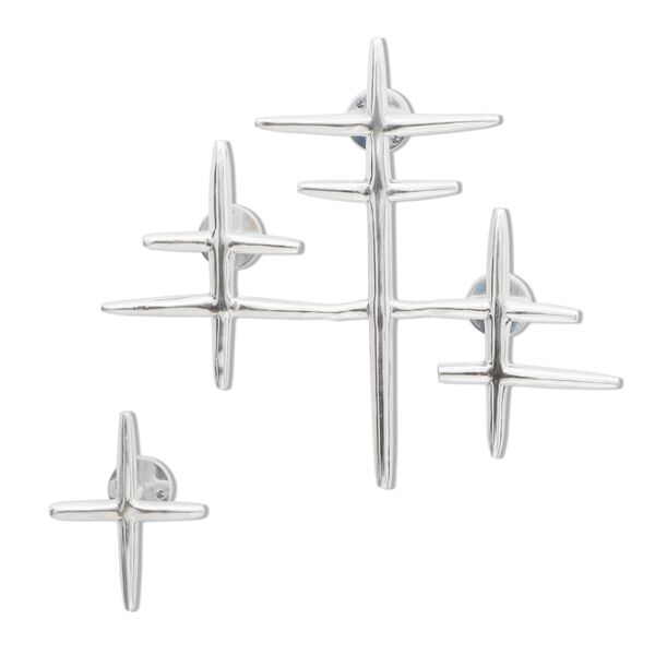 V&aelig;gmonteret t&oslash;jkrog/frakkeknage/hatteknage s&aelig;t med 2 aluminium s&oslash;lv