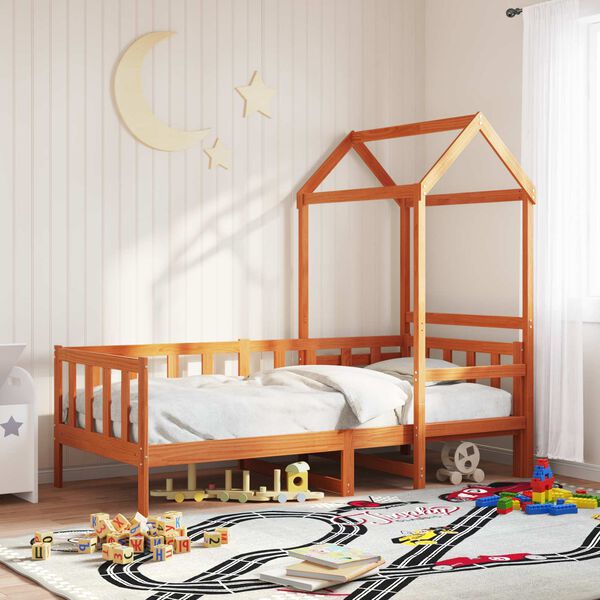 vidaXL Dagbed S&aelig;t 2 pcs Voks brun Massiv fyrretr&aelig;