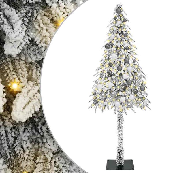 vidaXL Juletræ med 300 LED'er med stativ Hvid 180 cm PE og Stål