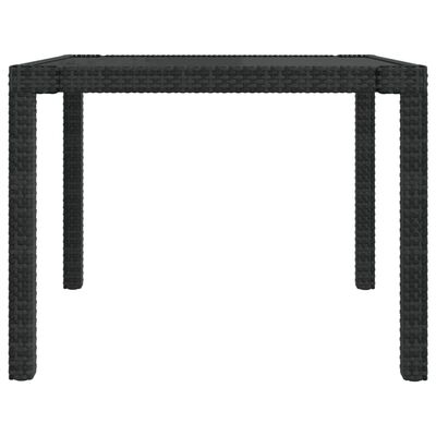 vidaXL udendørs spisebordssæt 3 dele med hynder polyrattan sort