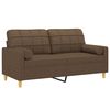 vidaXL 2-personers sofa med pyntepuder 140 cm stof brun