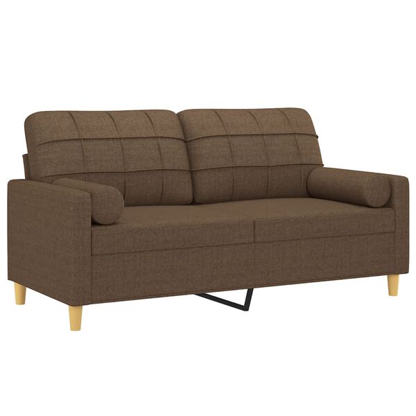 vidaXL 2-personers sofa med pyntepuder 140 cm stof brun