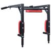 VidaXL Pull Up Bar Dip Station Sort og rød 89 x 59 x 70 cm
