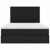 vidaXL Seng med opbevaring og madras Sort 140 x 200 cm Polyester