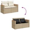 vidaXL Havesofa S&aelig;t med pude 10 pcs Beige og creme polyrattan