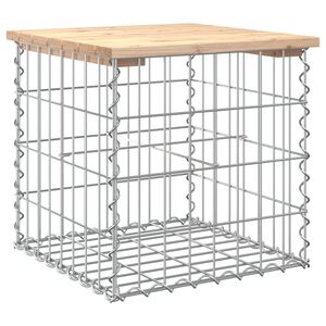 vidaXL haveb&aelig;nk med gabiondesign 43x44x42 cm massivt fyrretr&aelig;
