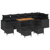vidaXL Havesofa S&aelig;t 10 stk. Sort polyrattan