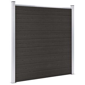 vidaXL hegnspanel 180x186 cm WPC sort