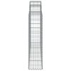 vidaXL buet gabionkurv 200x30x120/140 cm galvaniseret jern