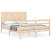 vidaXL sengeramme med sengegavl kingsize massivt tr&aelig;