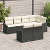 vidaXL Sofa Sæt med pude 7 pcs Sort polyrattan