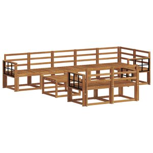 vidaXL Udend&oslash;rs sofagruppe 9 pcs Naturfarvet Massivt Akacietr&aelig;