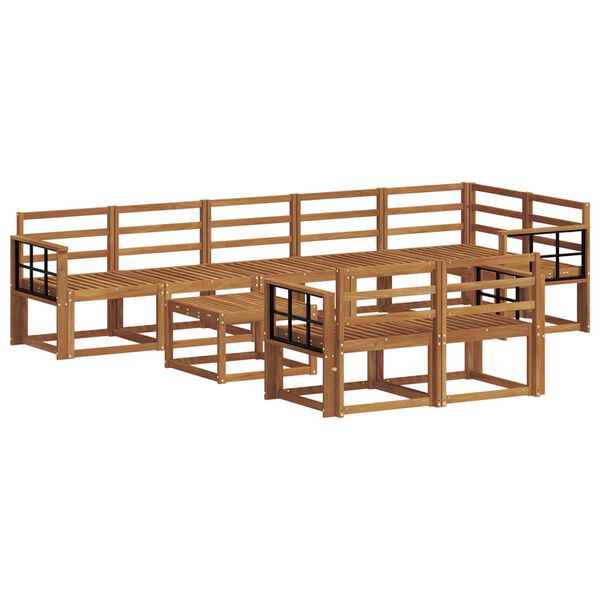 vidaXL Udend&oslash;rs sofagruppe 9 pcs Naturfarvet Massivt Akacietr&aelig;