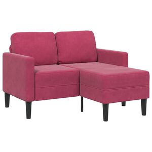 vidaXL 2-personers sofa med chaiselong L-formet 125 cm fl&oslash;jl vinr&oslash;d