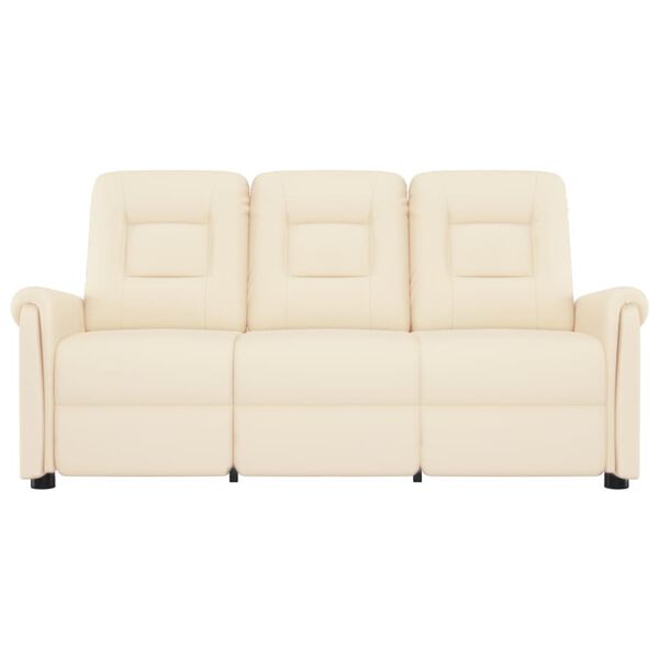 vidaXL 3-personers massagestol kunstlæder cremefarvet