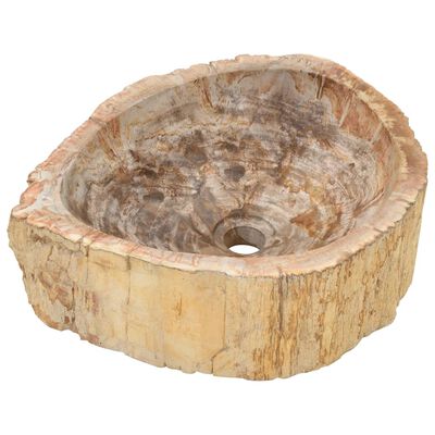 vidaXL håndvask 45 x 35 x 15 cm fossilsten cremefarvet