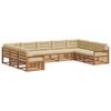 vidaXL Udend&oslash;rs sofagruppe 9 pcs Naturlig og Beige Massivt Akacietr&aelig;