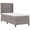 vidaXL LED Box Spring Bed med hovedg&aelig;rde Gr&aring;brun 90 x 200 cm Stof